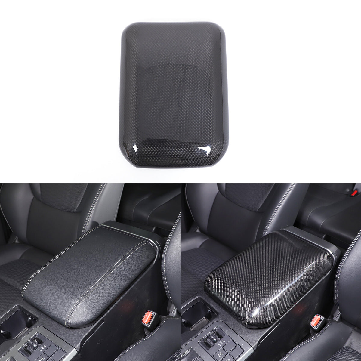 Real Carbon Fiber Center Armrest Box Trim For Toyota Land Cruiser LC250 24+ 4