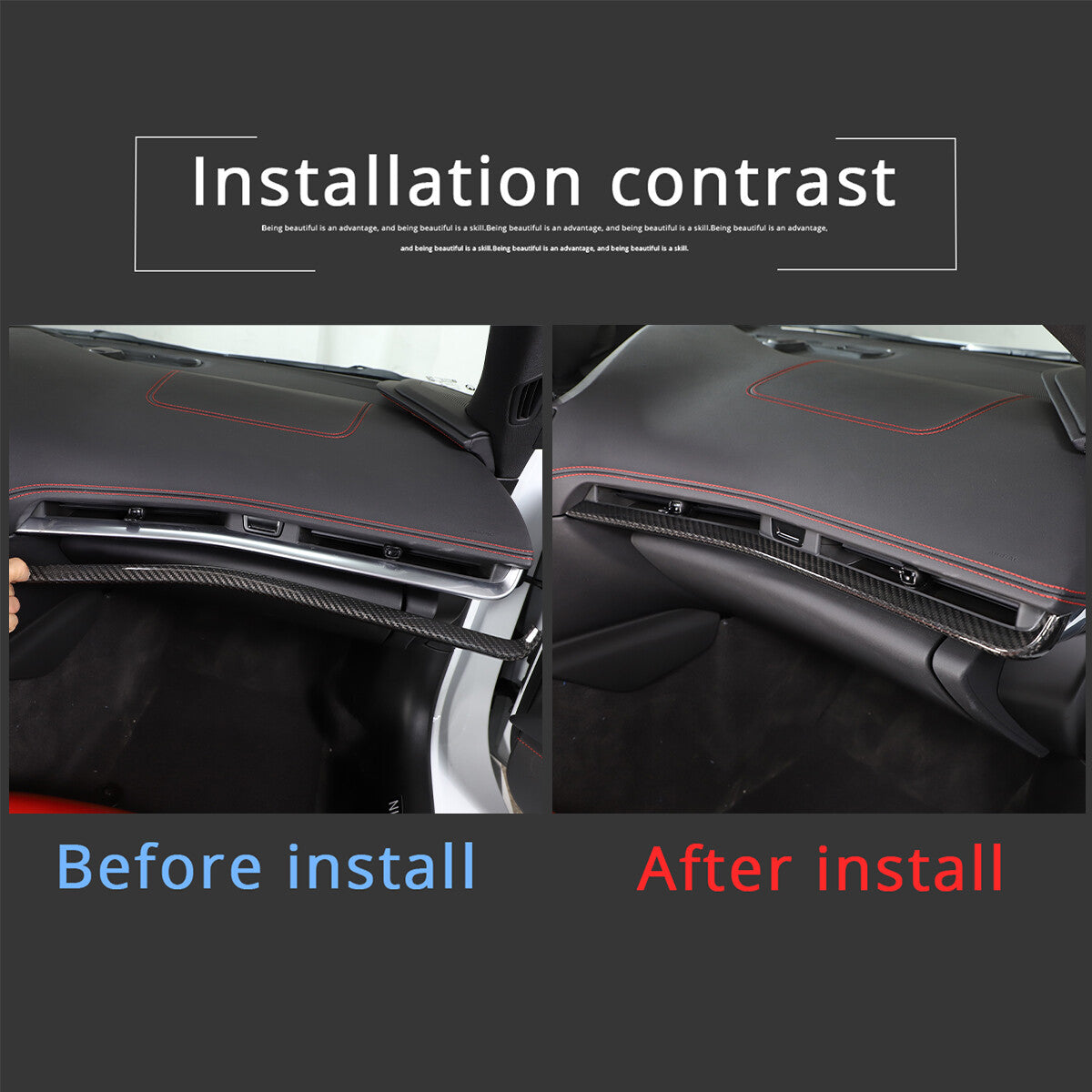 3PCS Real Carbon Fiber Console Dashboard Panel Trim For Corvette C8 Z51 2020-25 10
