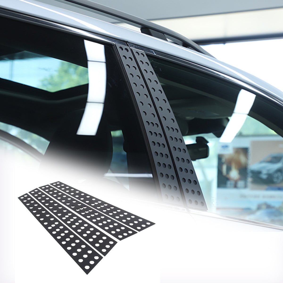 Black Window B pillar Post Protector Cover Trim For Subaru Forester 2019-2024 11