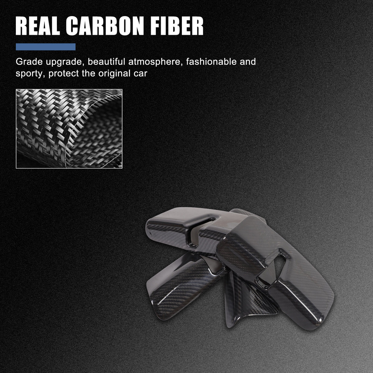 Real Carbon Fiber Interior Door Lock Trim Cover For Porsche Panamera 17-23 7
