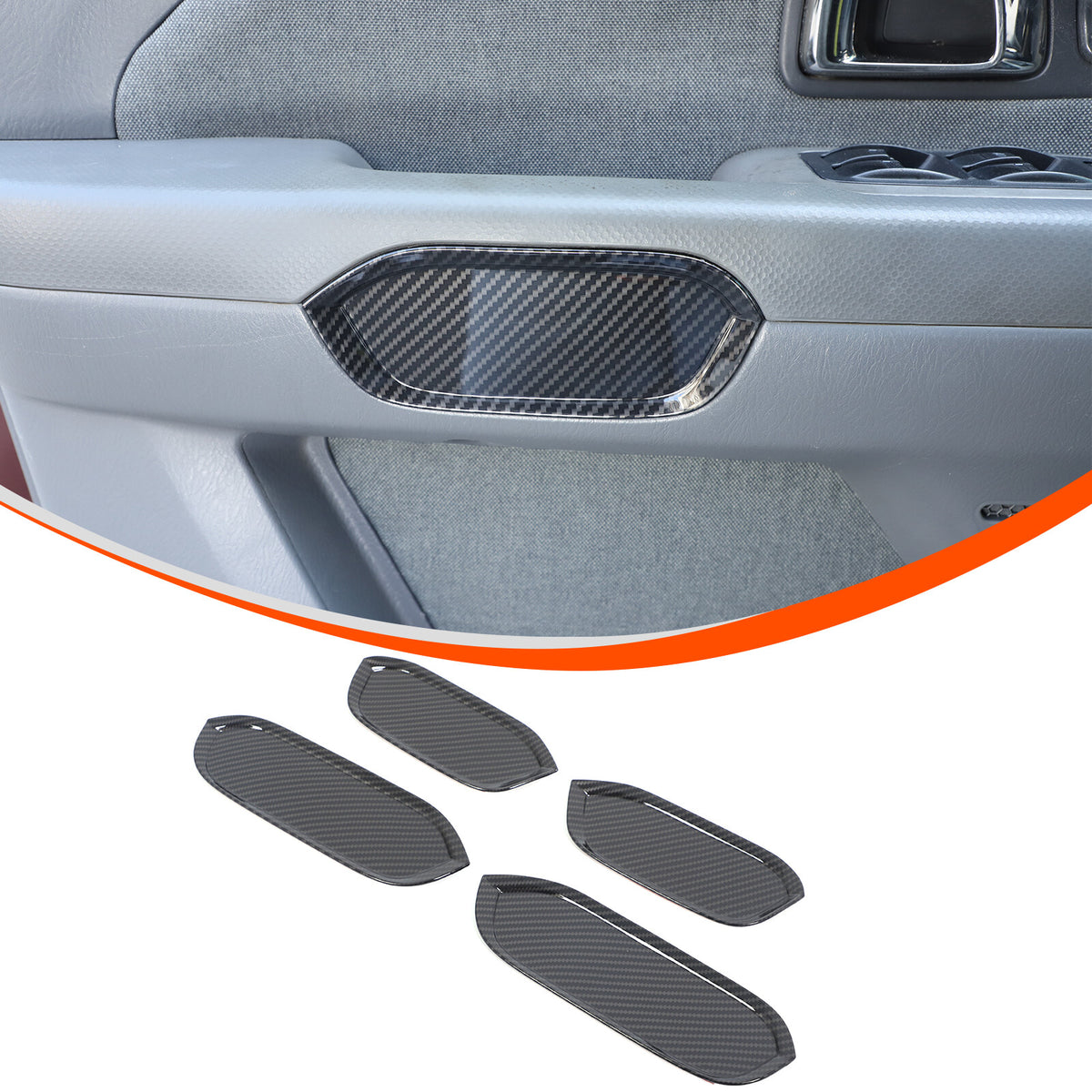 ABS Carbon Fiber Door Panel Armrest Handle Bowl Cover Trim For Honda Pilot 03-08 16
