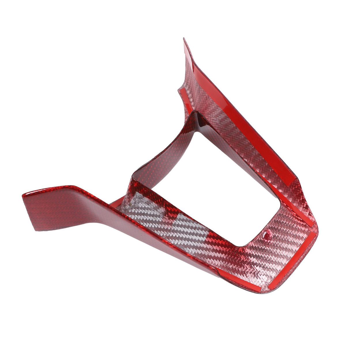 Red Real Carbon Fiber Steering Wheel U-Shape Base Trim For Nissan 400Z Z34 10
