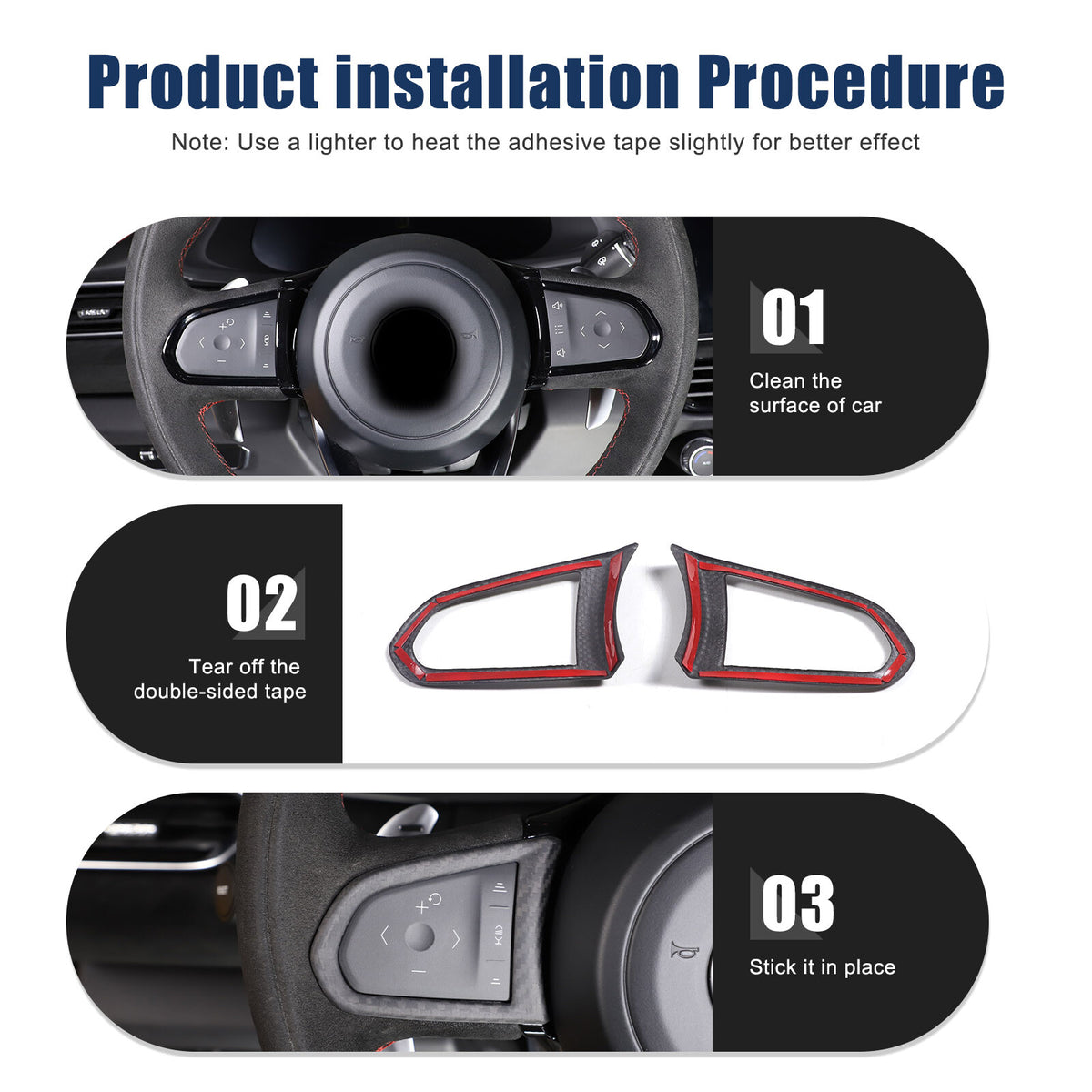 Matte Real Carbon Fiber Steering Wheel Button Cover Trim For Lotus EMIRA 21-25 12