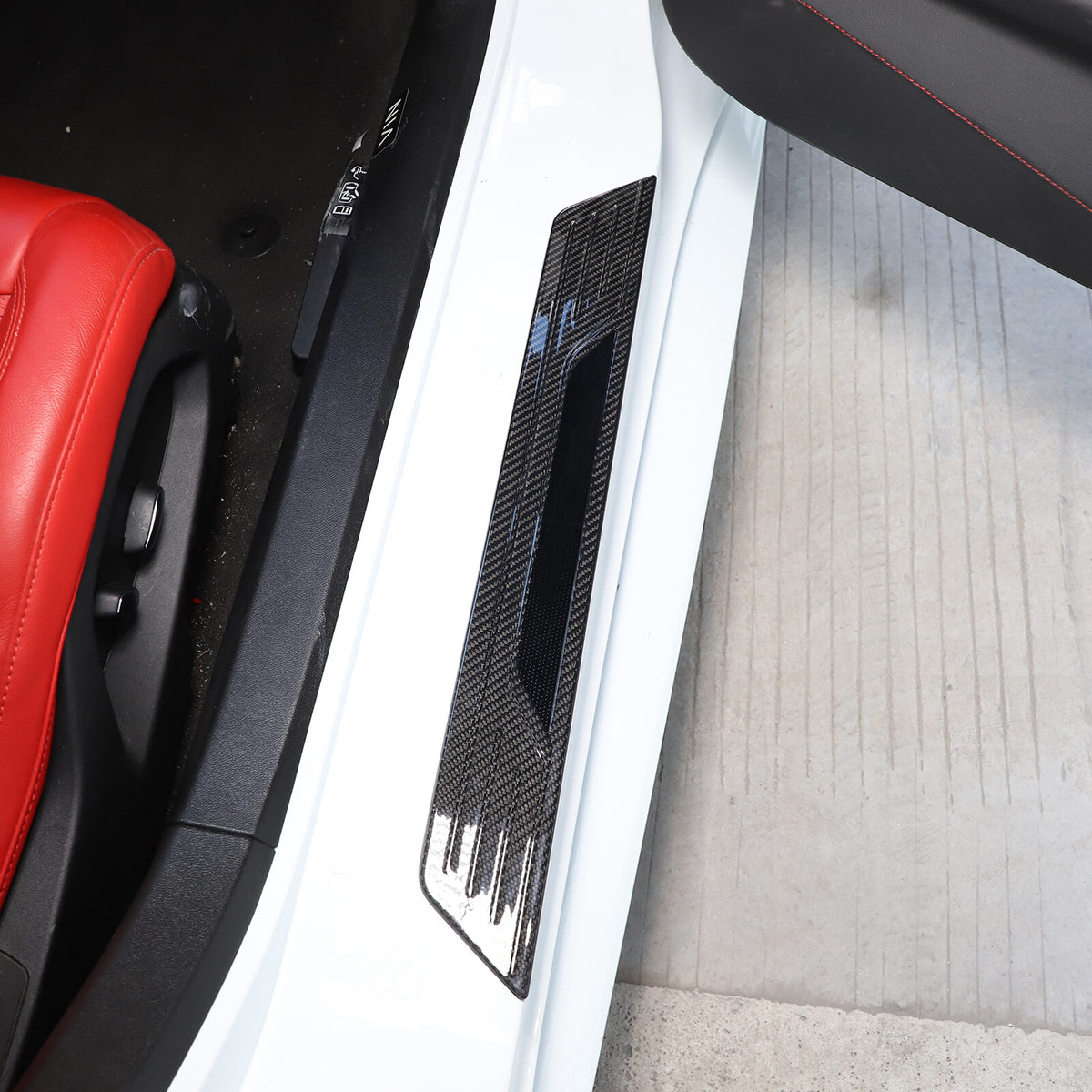 Real Carbon Fiber Scuff Plate Door Sill Cover Protector For Corvette C8 2020-26 9