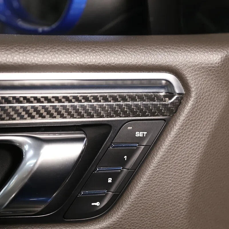 Real Carbon Fiber Interior Door Panel Trim Cover For Porsche Macan 95B 14-20 US 6