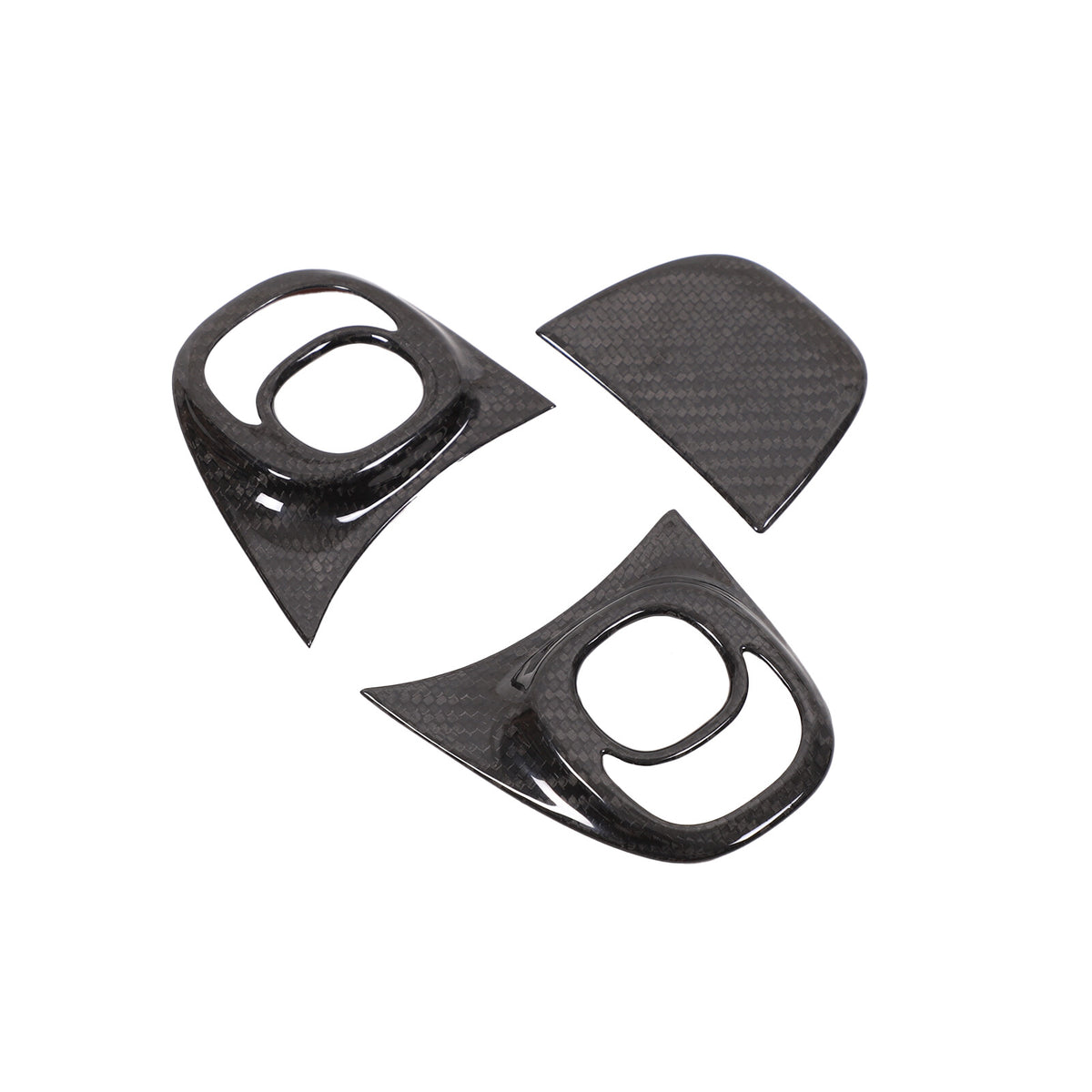 Real Carbon Fiber Steering Wheel Button Trim For Fiat 500 Abarth 595 695 2021-23 3