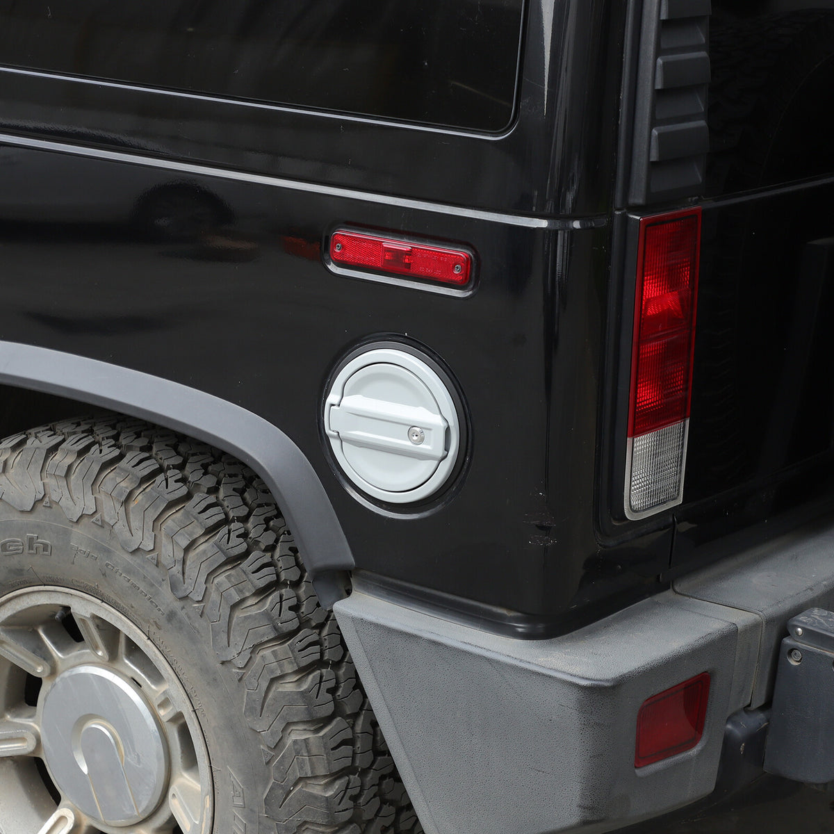Silver Alloy Fuel Tank Cap Anti-theft Lock Cover Trim For Hummer H2 2003-2009 19