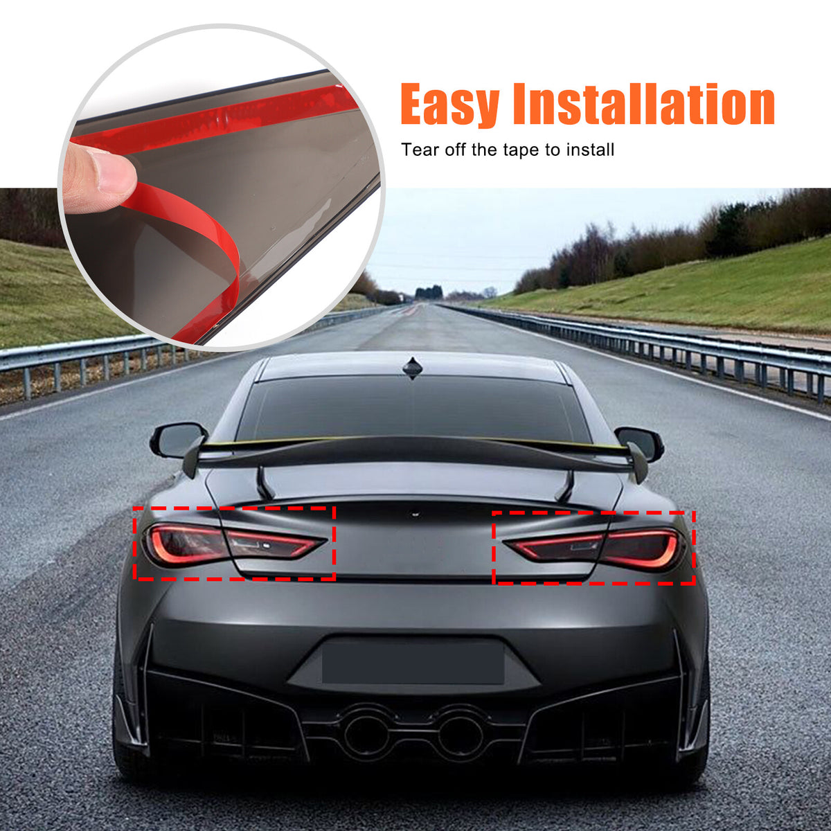 Smoked Black Rear Tail Light Guard Decor Cover Trim Bezel For Infiniti Q60 2016+ 5