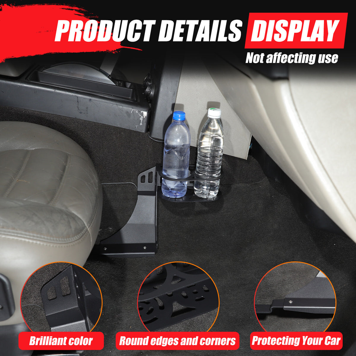 Black Aluminum Passenger Side Seat Cup Holder Bracket For Hummer H2 2003-2009 9