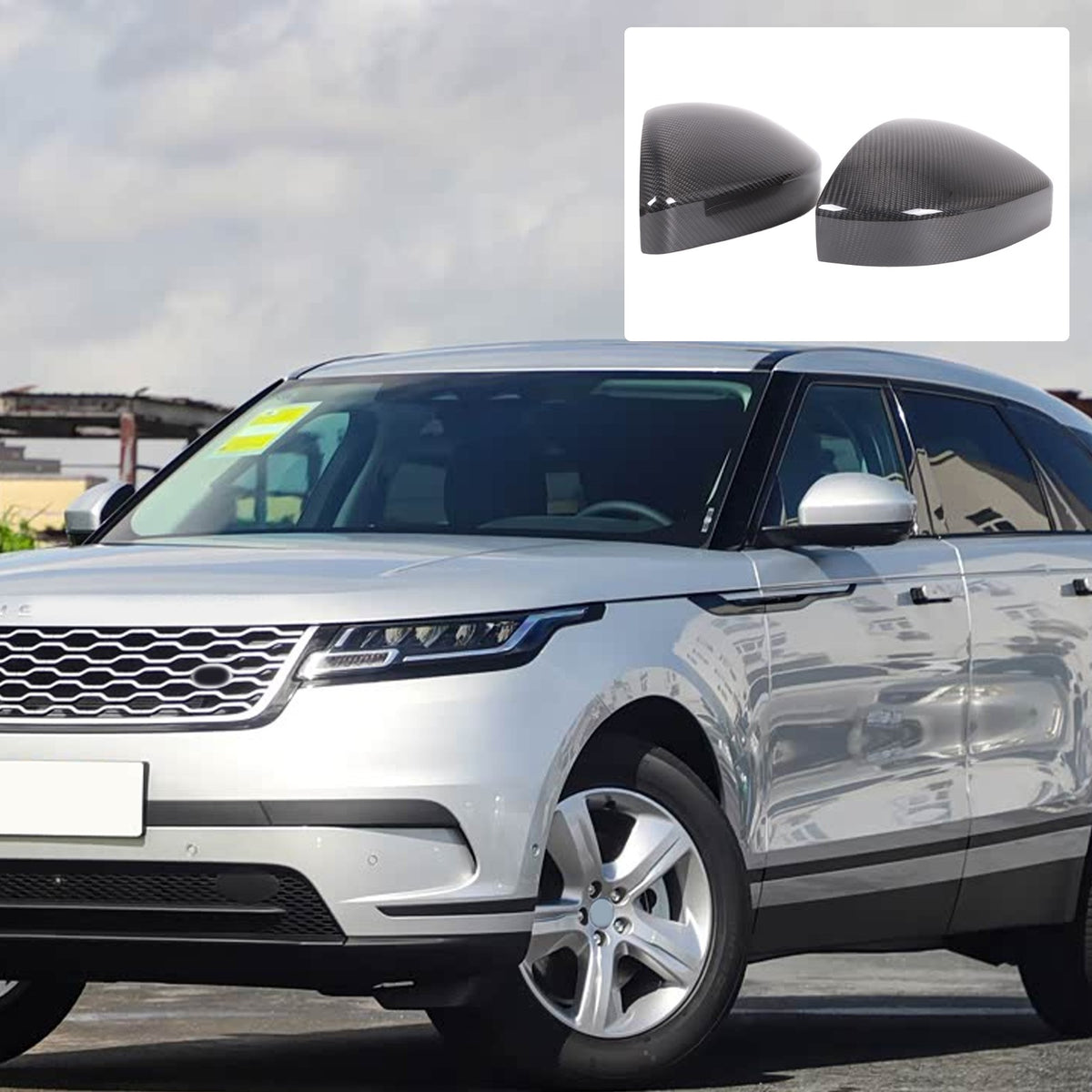 Real Carbon Fiber Side Mirror Cover For LR Range Rover Evoque 2014-2020 12