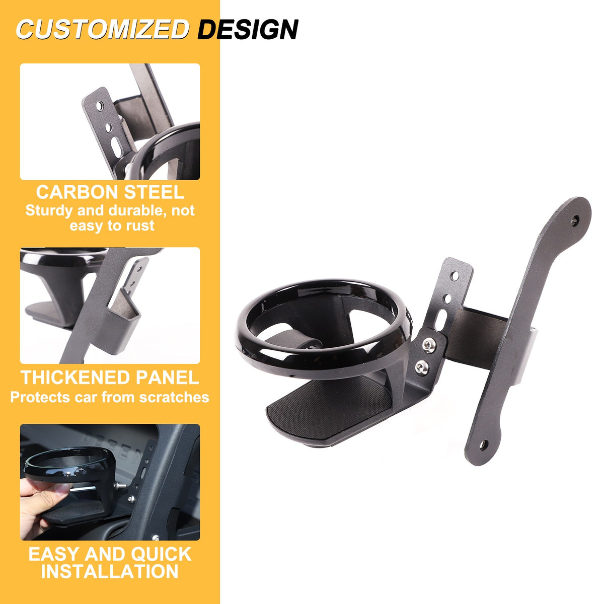 Black Ring Passenger Side Cup Holder Bracket For LR Defender L663 2020+ US 9