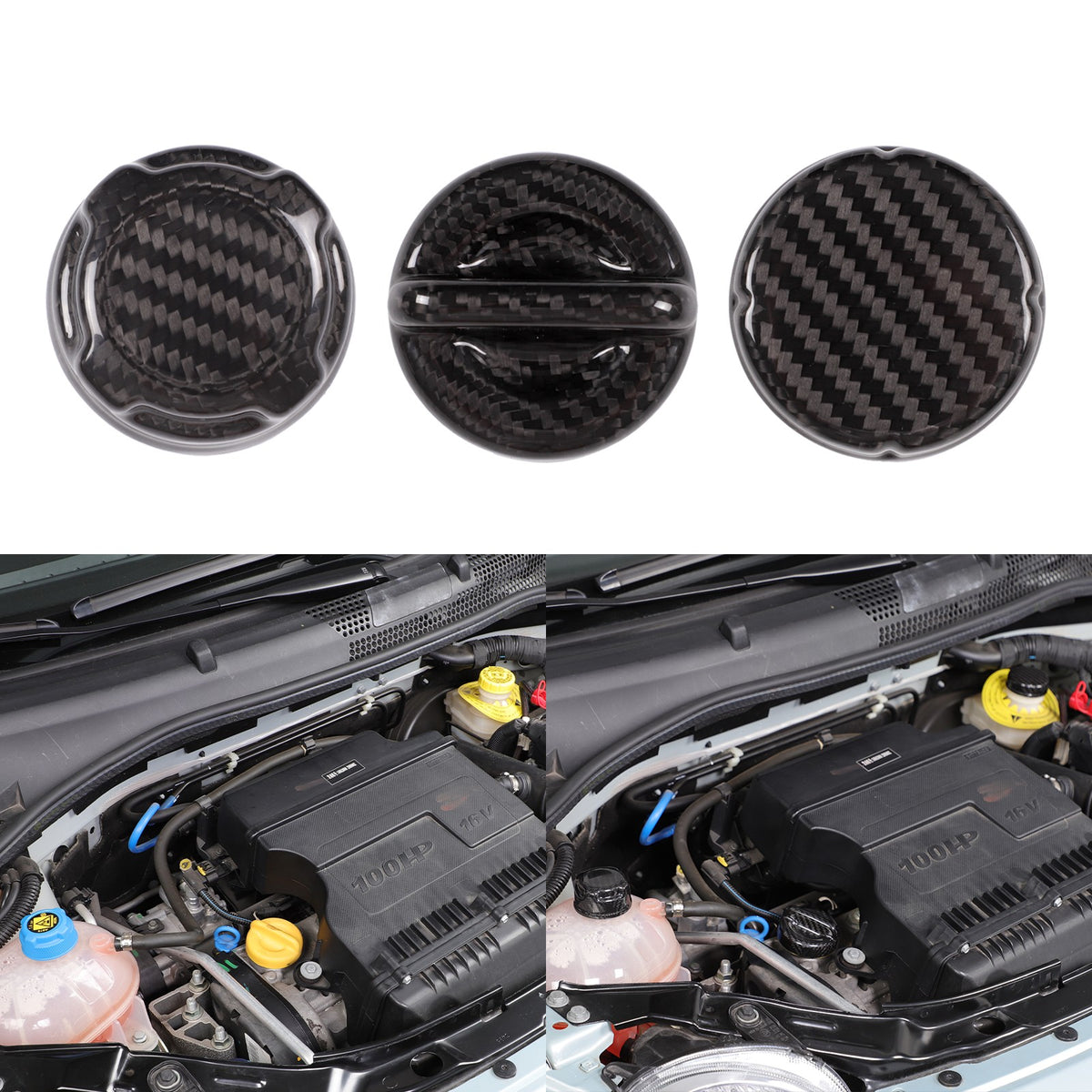 Real Carbon Fiber Engine Oil Filler Cap Trim For Fiat 500 Abarth 595 695 312 16+ 9