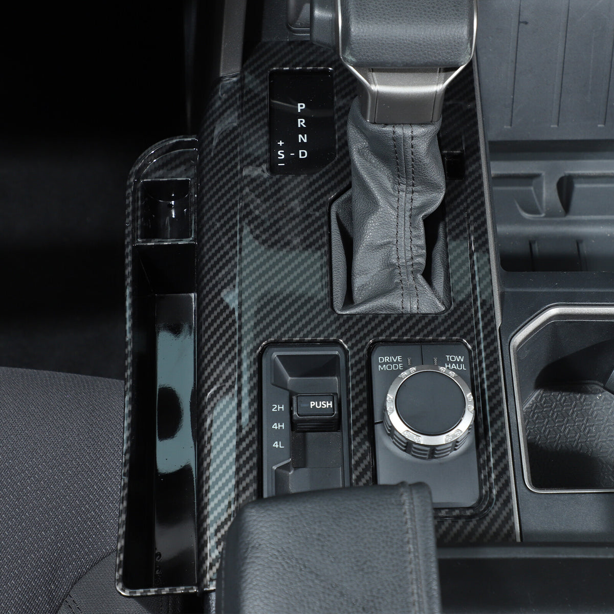 Carbon Center Console Gear Shift Panel Storage Box For Toyota Tundra/Sequoia 22+ 17