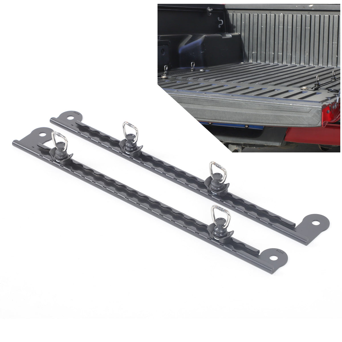 Carbon Steel Bed Side Extension Slot Trim For Toyota Tacoma 2016-2022 16