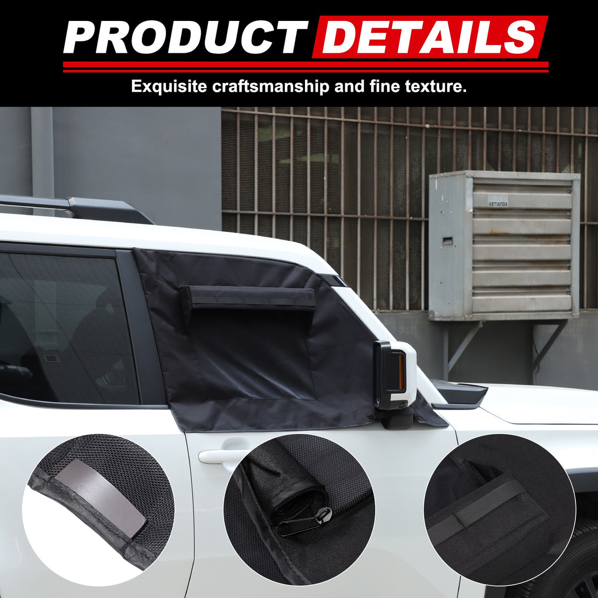 Front Window Vent Visor Sun Shade Cover For Toyota Land Cruiser Prado LC250 24+ 19