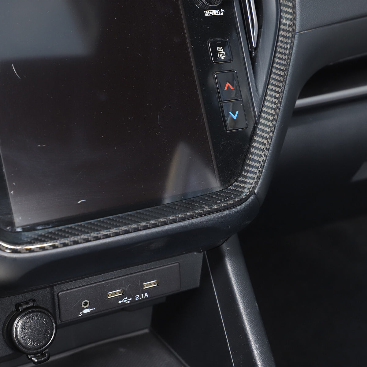 Real Carbon Fiber Center Navigation Screen Trim Cover For Subaru WRX VB 2022-24 3