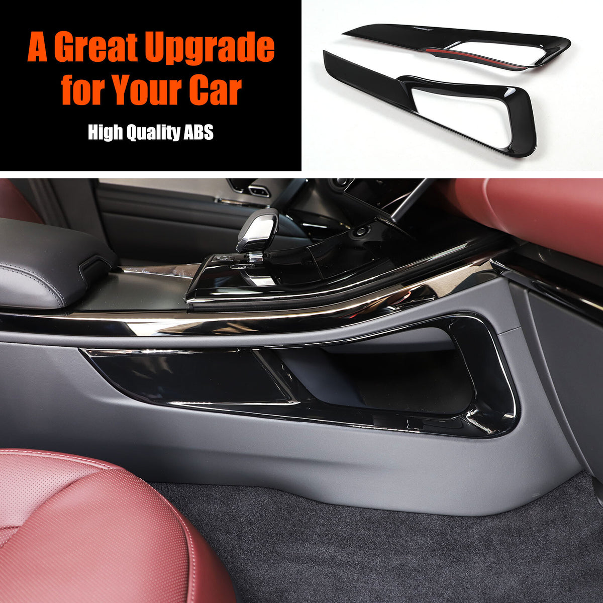 Glossy Black Center Console Gear Shift Strip Trim For Range Rover Sport 2023-24 15