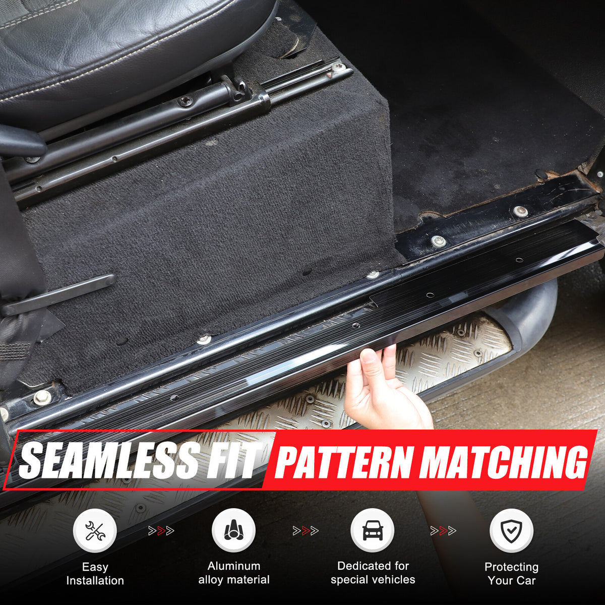 Steel Interior Door Sill Trim Guard Plate Trim For LR Defender L316 2004-2018 16