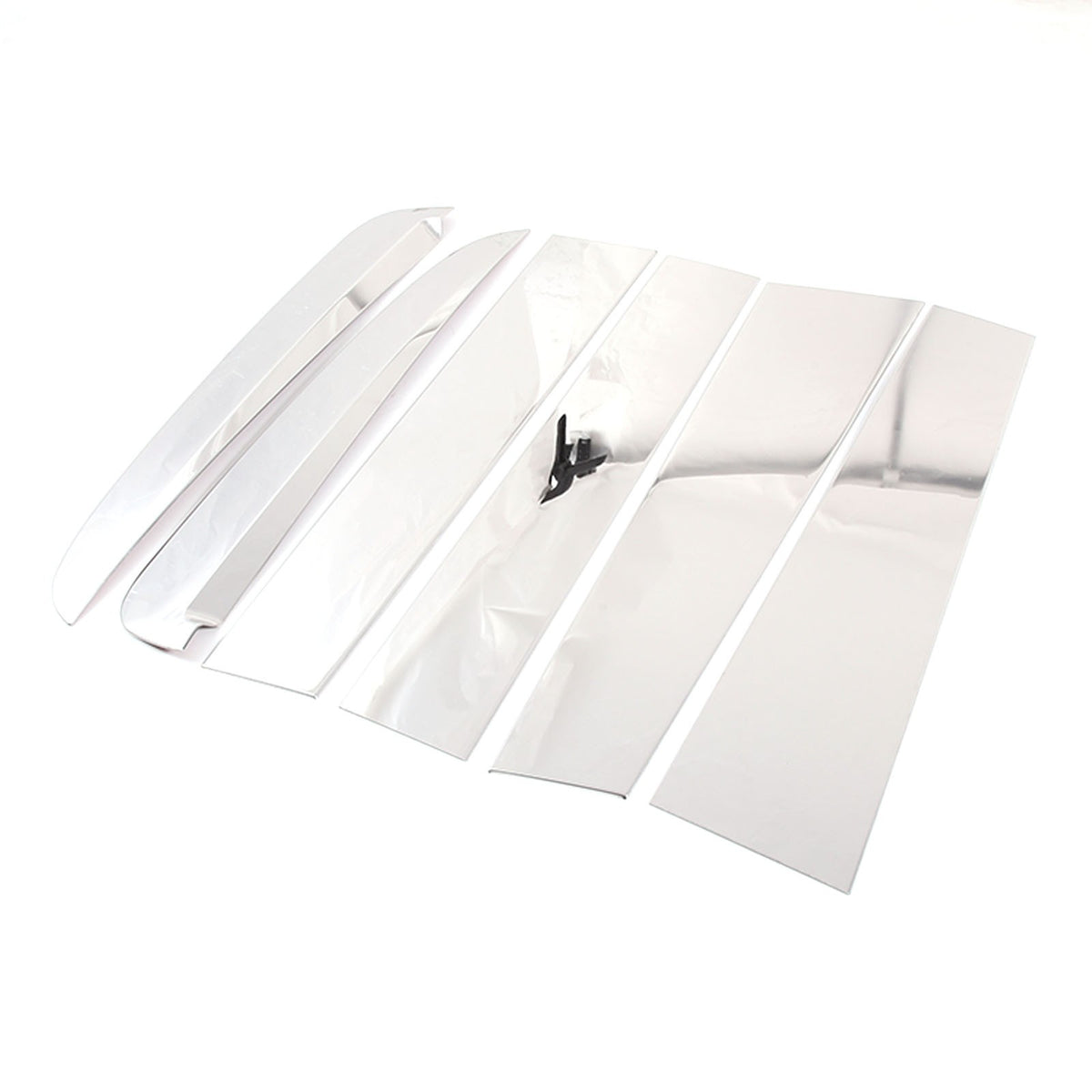 Steel Chrome Center Pillar Window Sill Trim Strip Set For Nissan Titan 2016-2024 24