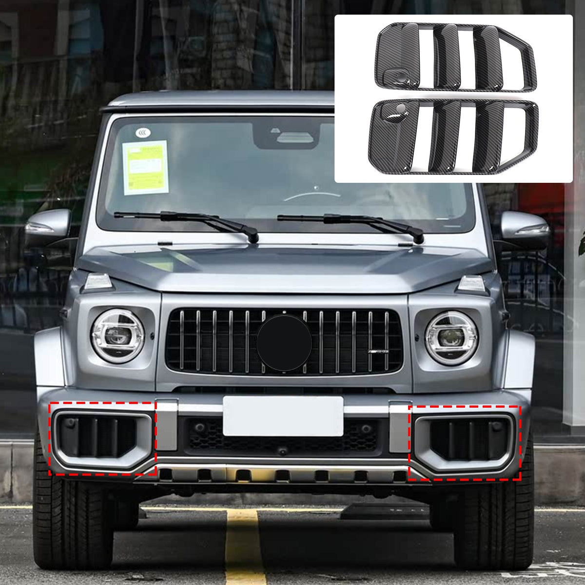 Carbon ABS Front Bumper Side Air Intake Grille Trim For Benz G-Class G63 25+ US 3