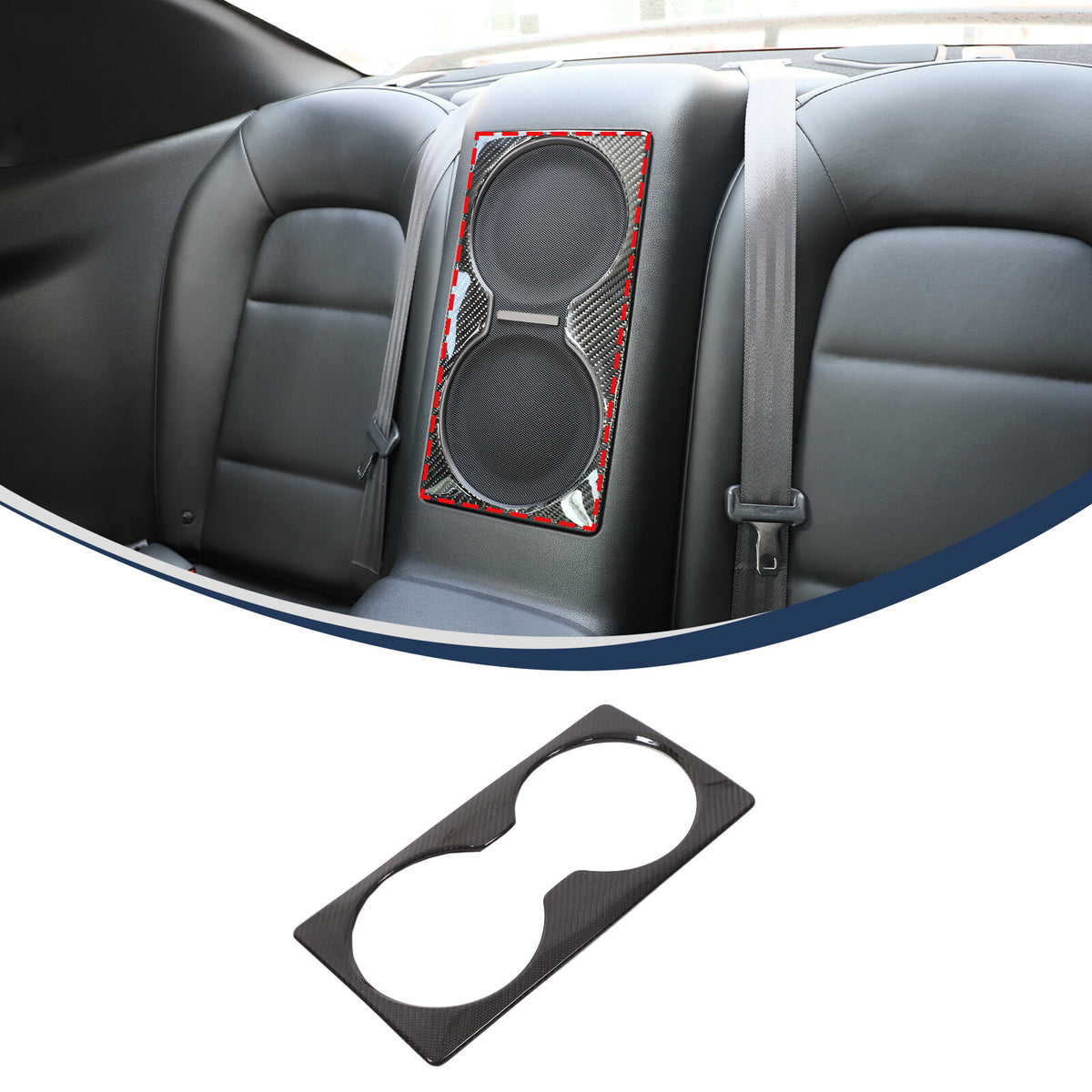 Real Carbon Fiber Rear Seat Audio Speaker Panel Trim For Nissan GTR R35 2008-16 5