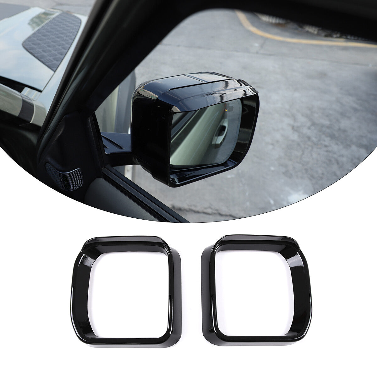 ABS Black Rear View Side Mirror Cover Trim For Land Rover Defender 2020-2022 2
