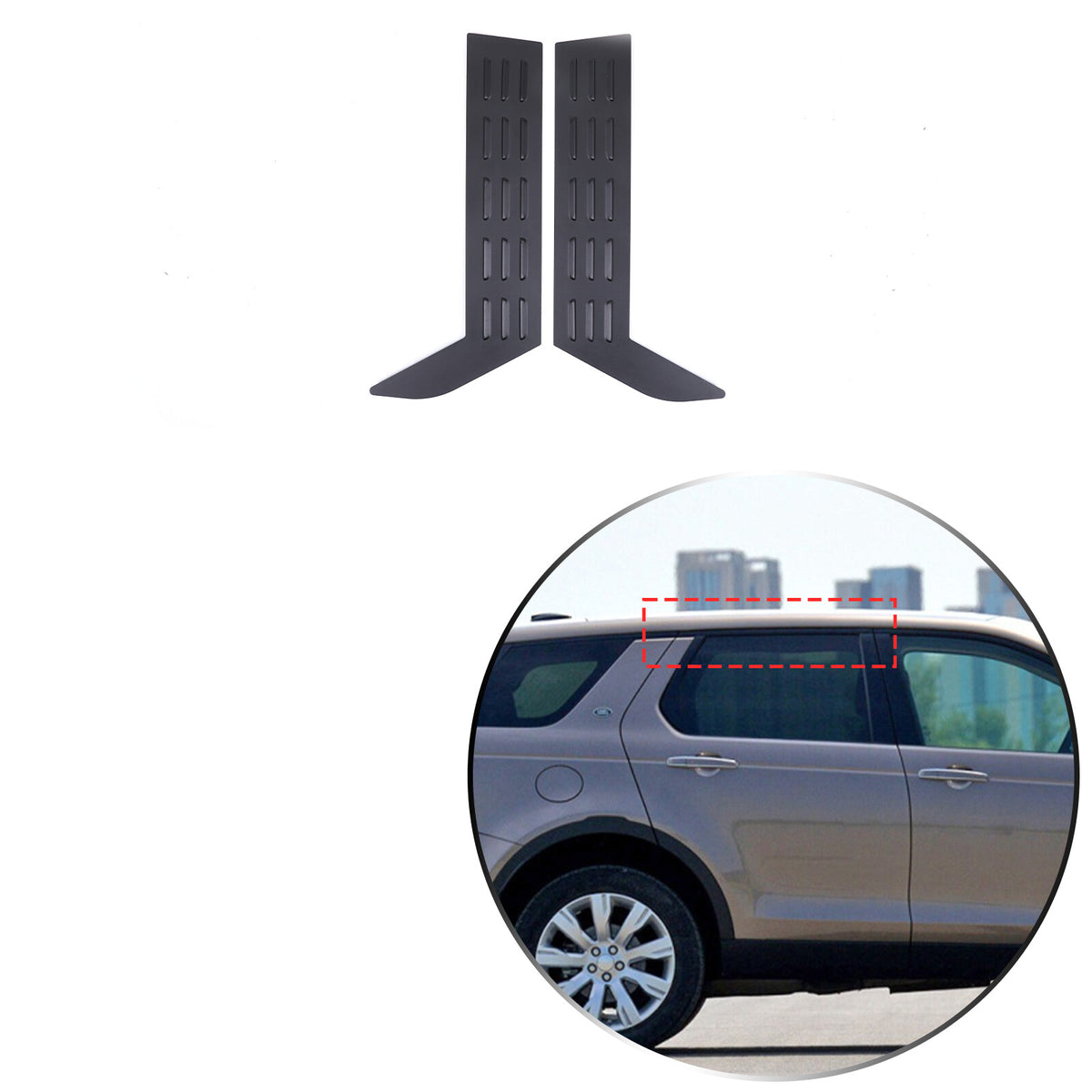 Rear Door Window Louver Air Vent Panel Trim Cover For LR Discovery Sport 2015-25 16
