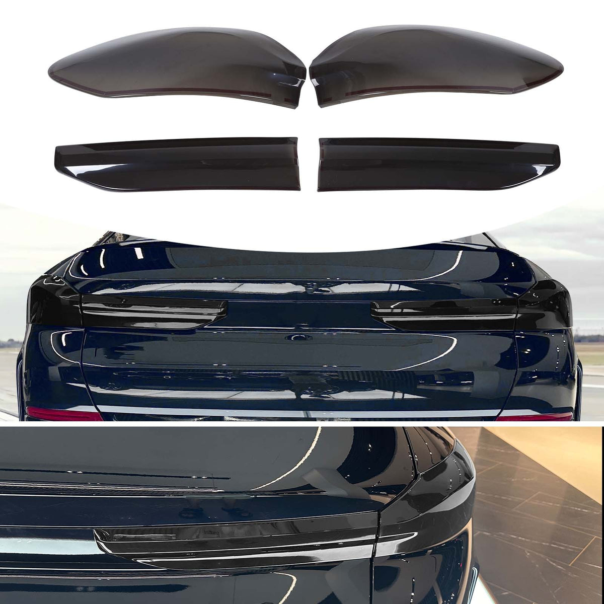 Smoked Rear Tail Light Guard Decor Cover Trim Bezels For BMW X6 G06 2020-2026 US 19