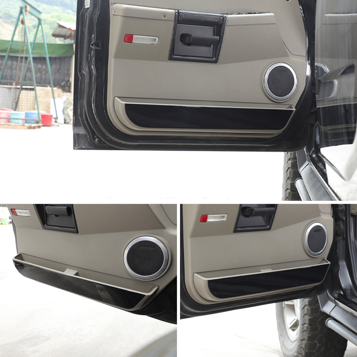 Piano Black Door Interior Anti-kick Panel Trim Sticker for Hummer H2 2003-2007 6