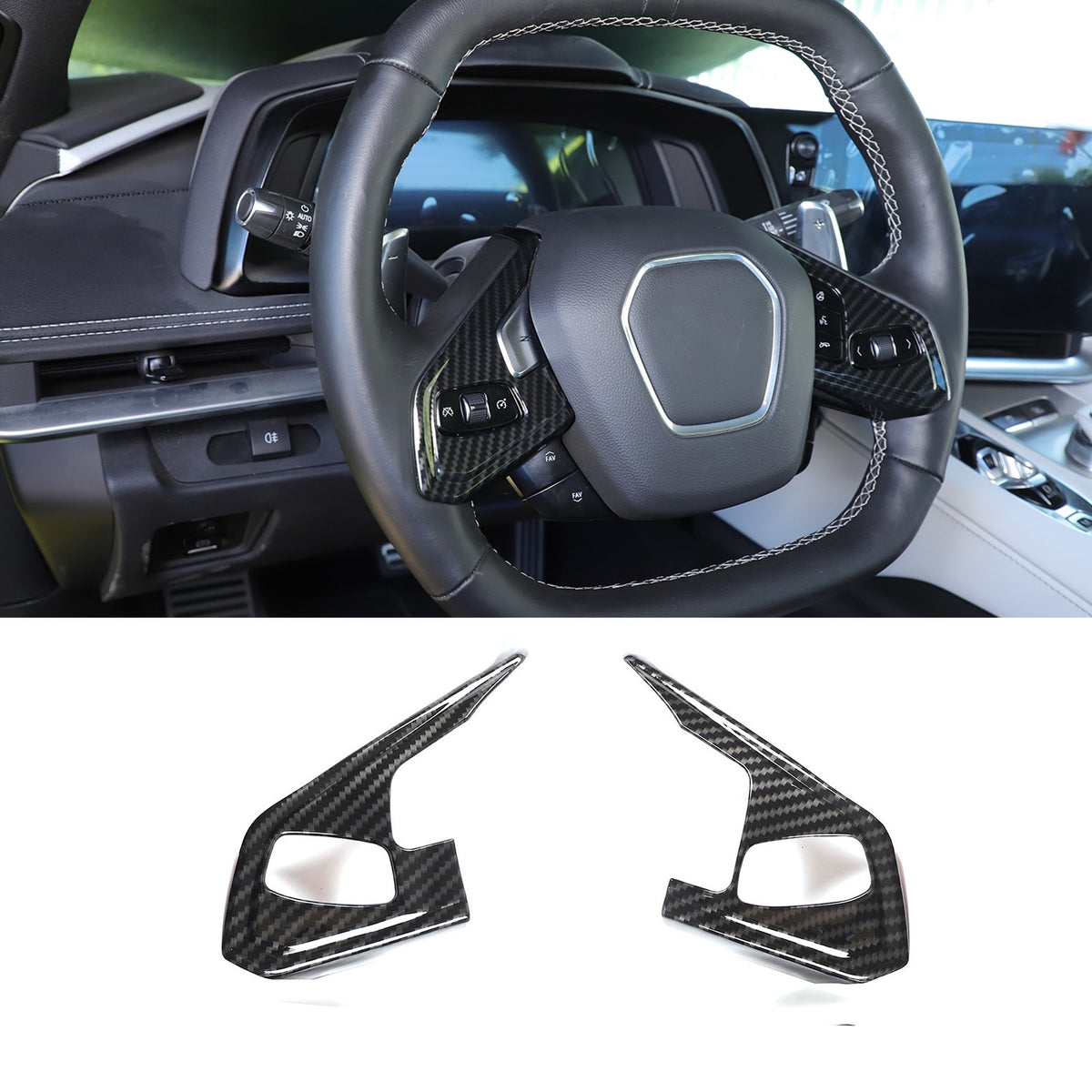 ABS Carbon Fiber Interior Center Console Trim Accessories For Corvette C8 2026+ - Styles 21-25 4