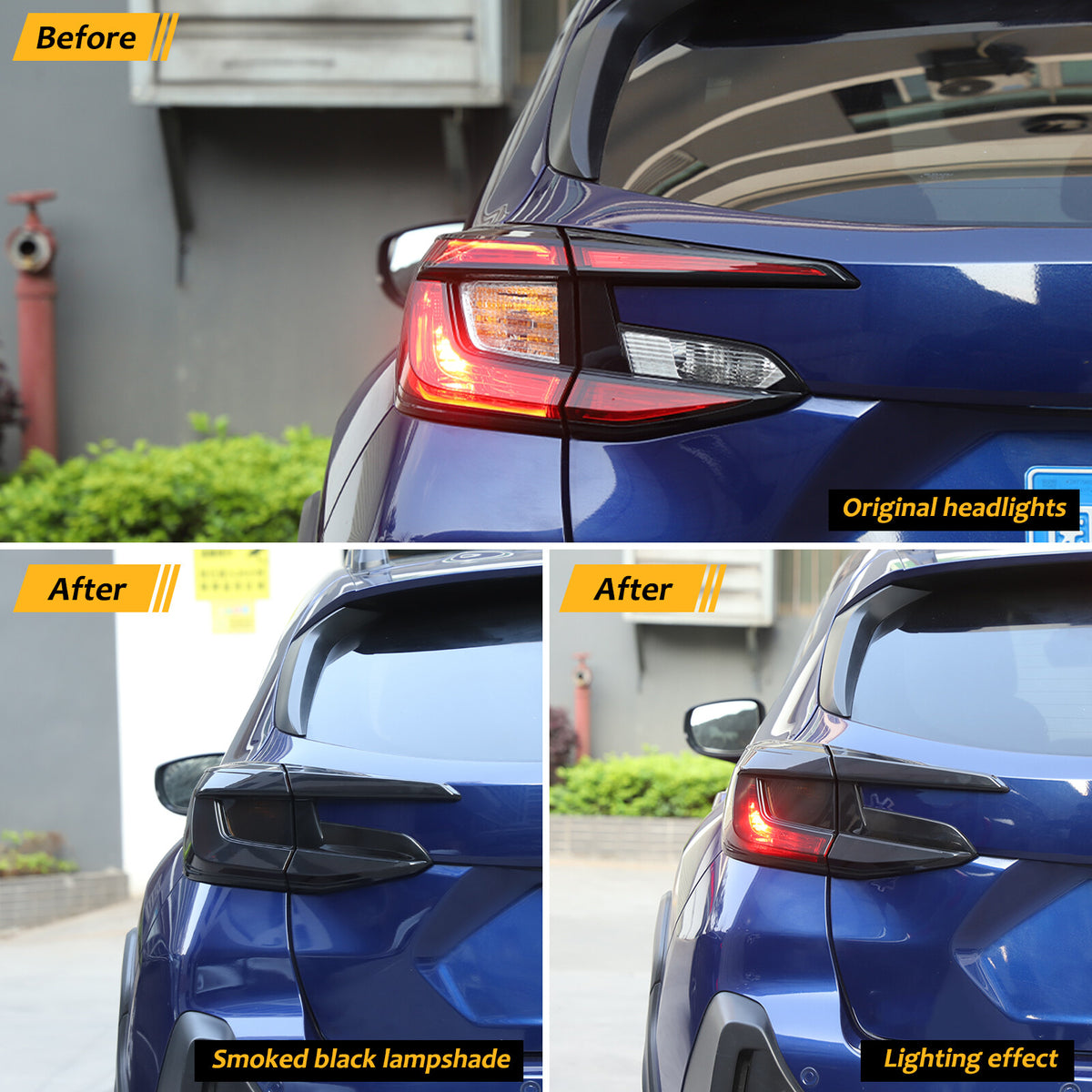 Smoked Black Rear Tail Light Guard Decor Cover Trim For Subaru Crosstrek 2024+ 24
