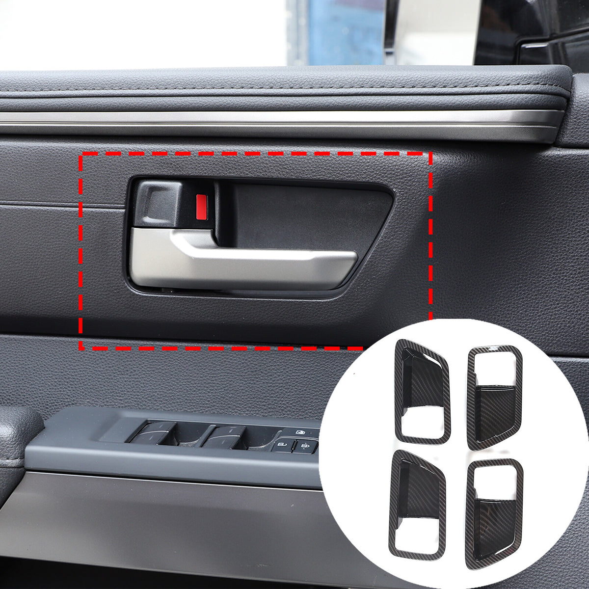 ABS Carbon Fiber Interior Set Cover Trim Kit For Toyota Tundra Sequoia SR 22+ - Styles 1-5 79