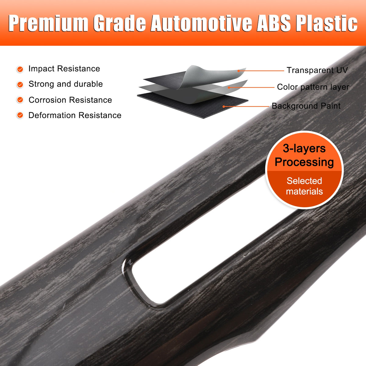 Black Wood Grain ABS Glove Box Upper Trim For Nissan Titan 2016-2023 US 8