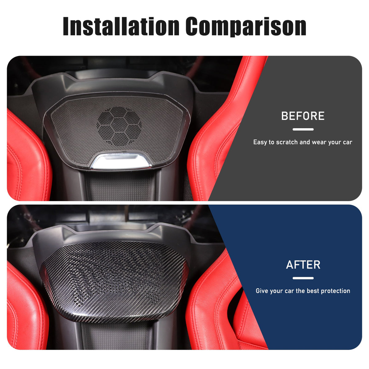 Real Carbon Fiber Rear Waterfall Speaker Grille Trim For Corvette C8 Z51 ZR1 20+ 16