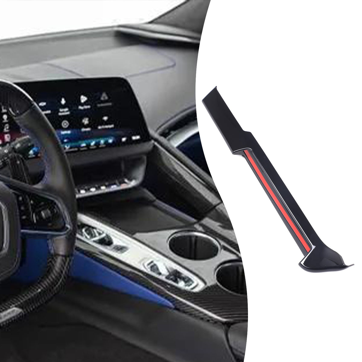 Glossy Piano Black Center Console Air Vent Trim Cover For Corvette C8 2026+ 6