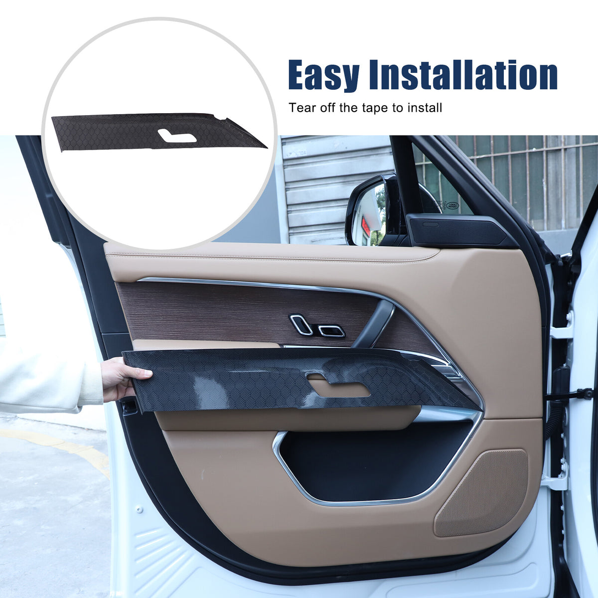Honeycomb Carbon Fiber Interior Door Panel Trim For LR Range Rover Vogue L460 16