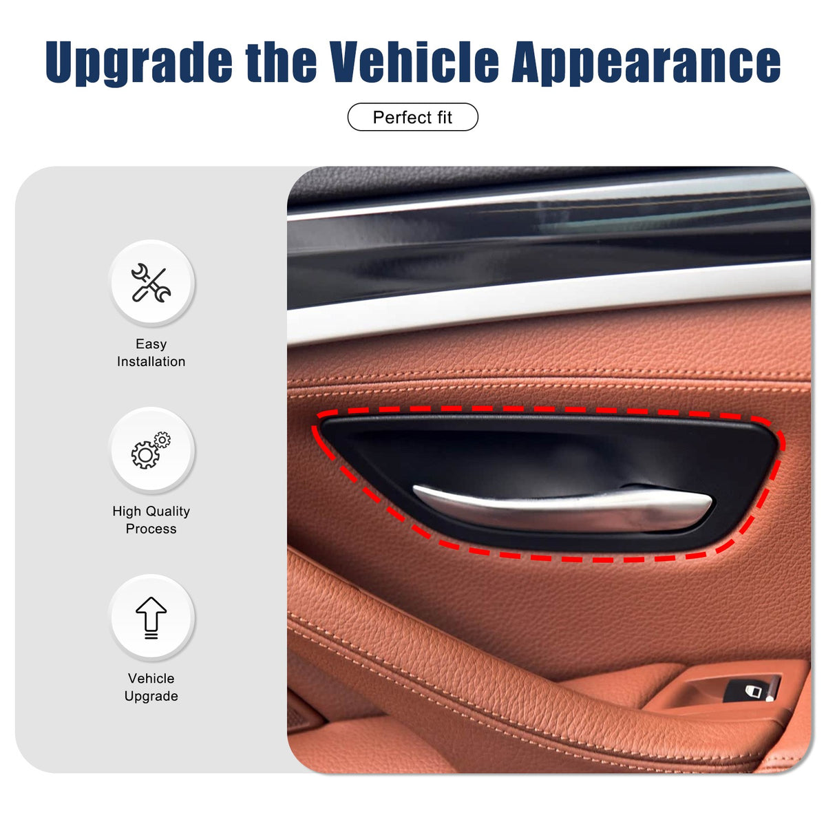 Real Carbon Fiber Inner Door Bowl Cover Trim For BMW 5 Series F10 2011-2017 14