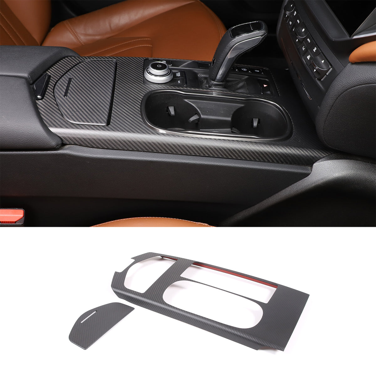 Matte Real Carbon Fiber Center Console Cover Trim For Maserati Ghibli 2017-2023 11