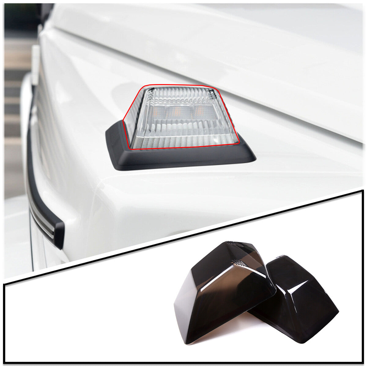 Front Smoke Turn Signal Lens Cover Trim for Mercedes G Class 19-22 1