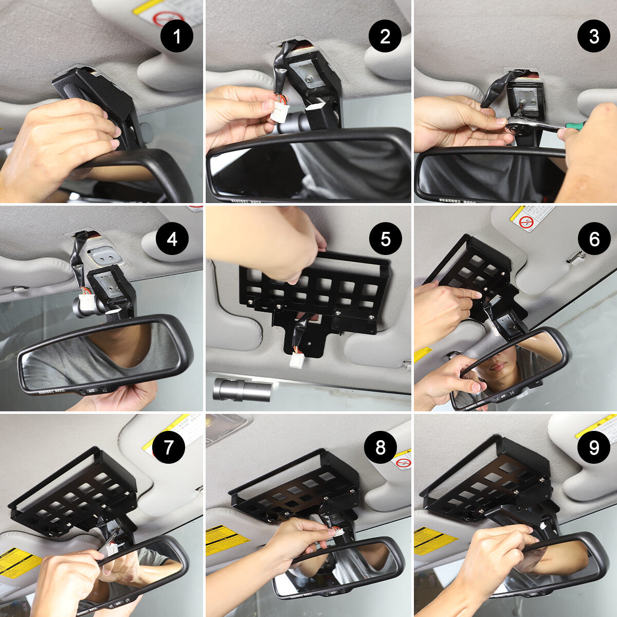 Alloy Rearview Mirror Storage Cover Trim box For Toyota FJ Cruiser 2007-21 5