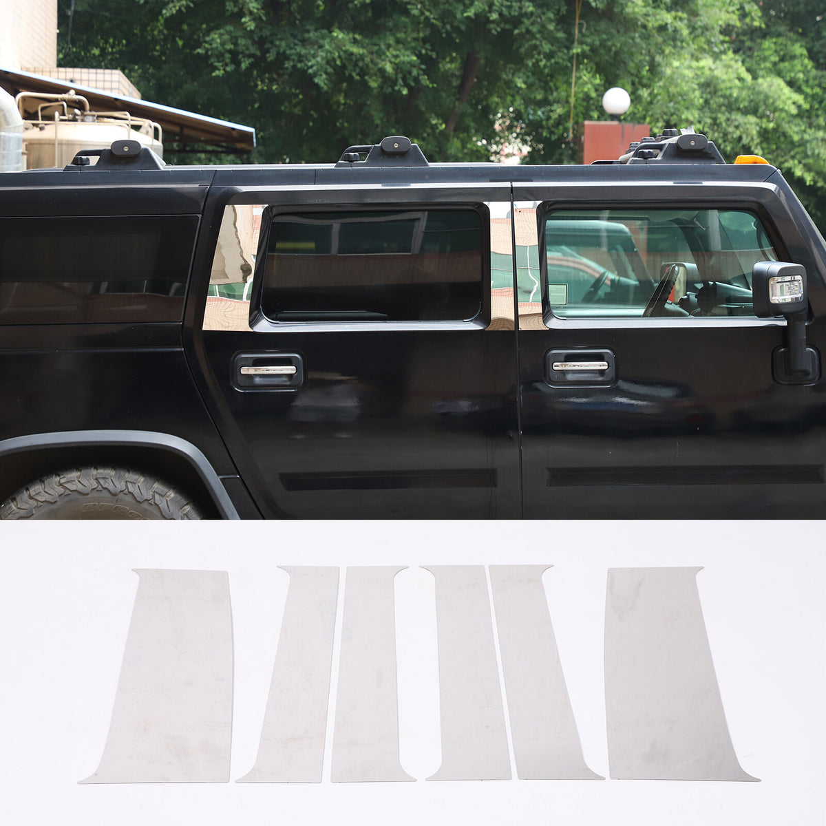 Chrome Steel Exterior Rocker Panel Trim Hood Deck Vent Set For Hummer H2 03-09 43