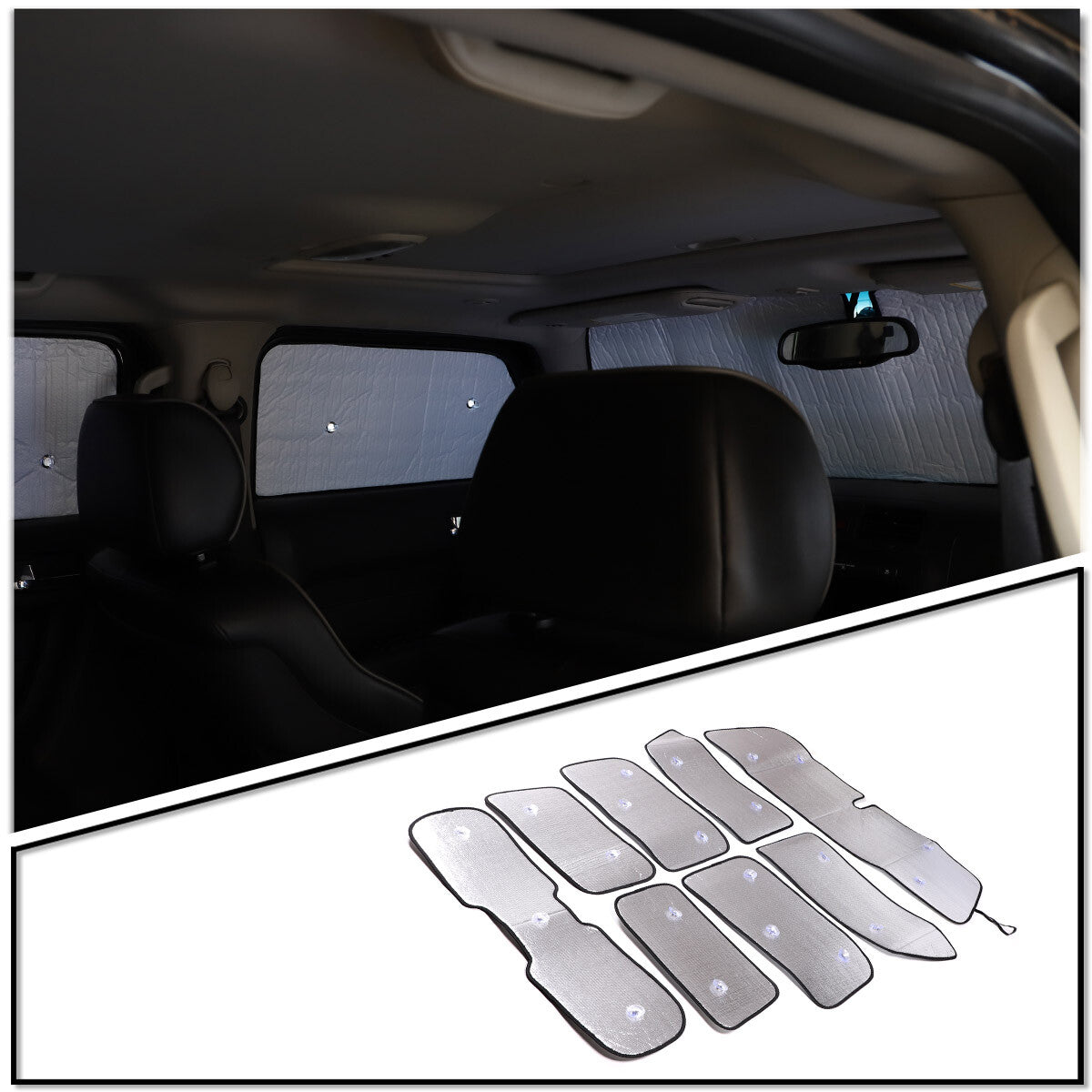 8pcs Foldable Large Sun Shade Truck Car Windshield Visor For Hummer H3 05-09 US 7