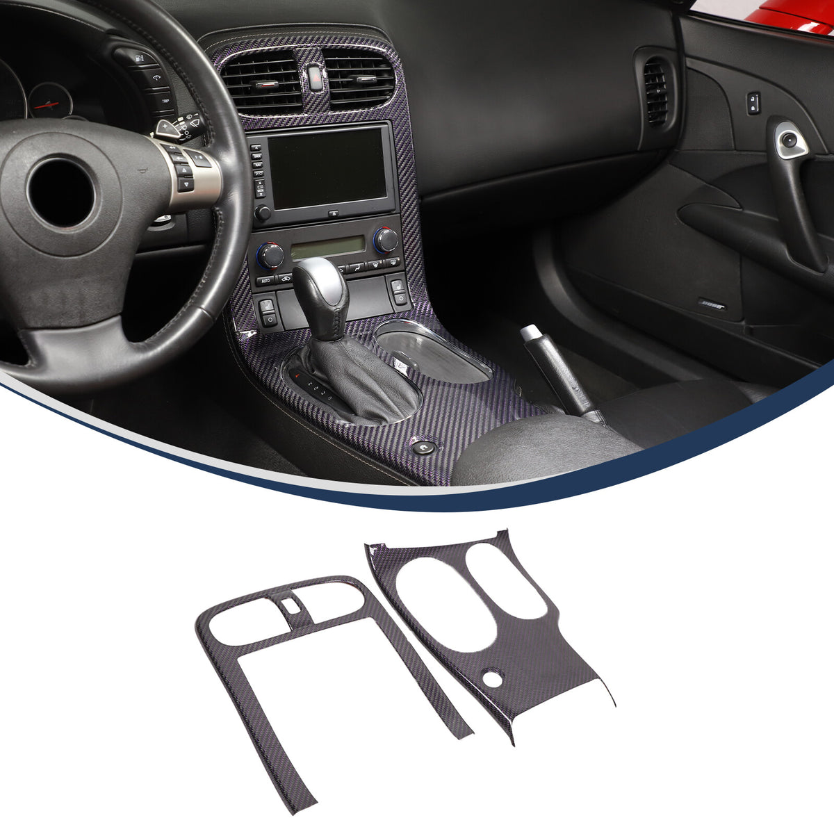 Real Carbon Fiber Interior Center Console Gear Trim For Corvette C6 2005-2013 2