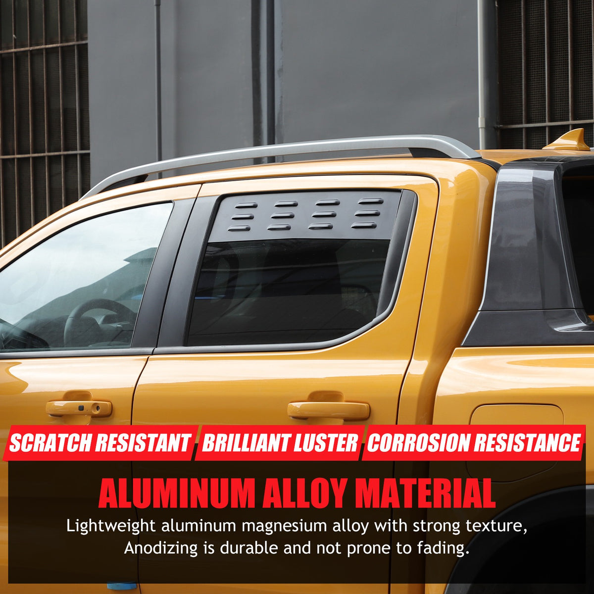 Aluminum Rear Door Window Louver Air Vent Panel Trim For Ford Ranger T9 2023+ 21
