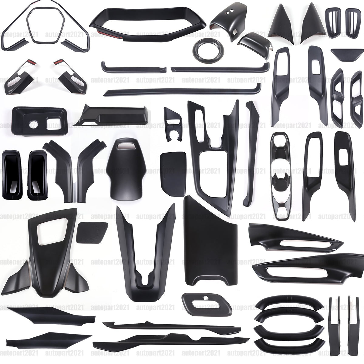 Matte Black ABS Full Interior Set Cover Trim Kit For Corvette C8 2020-25 - Styles 16-20 35