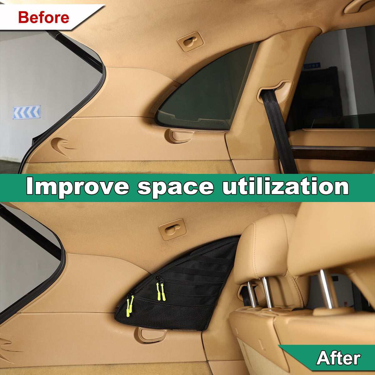Rear Trunk Left Side Storage Bag Organizer For Porsche Cayenne 958 2011-2017 18