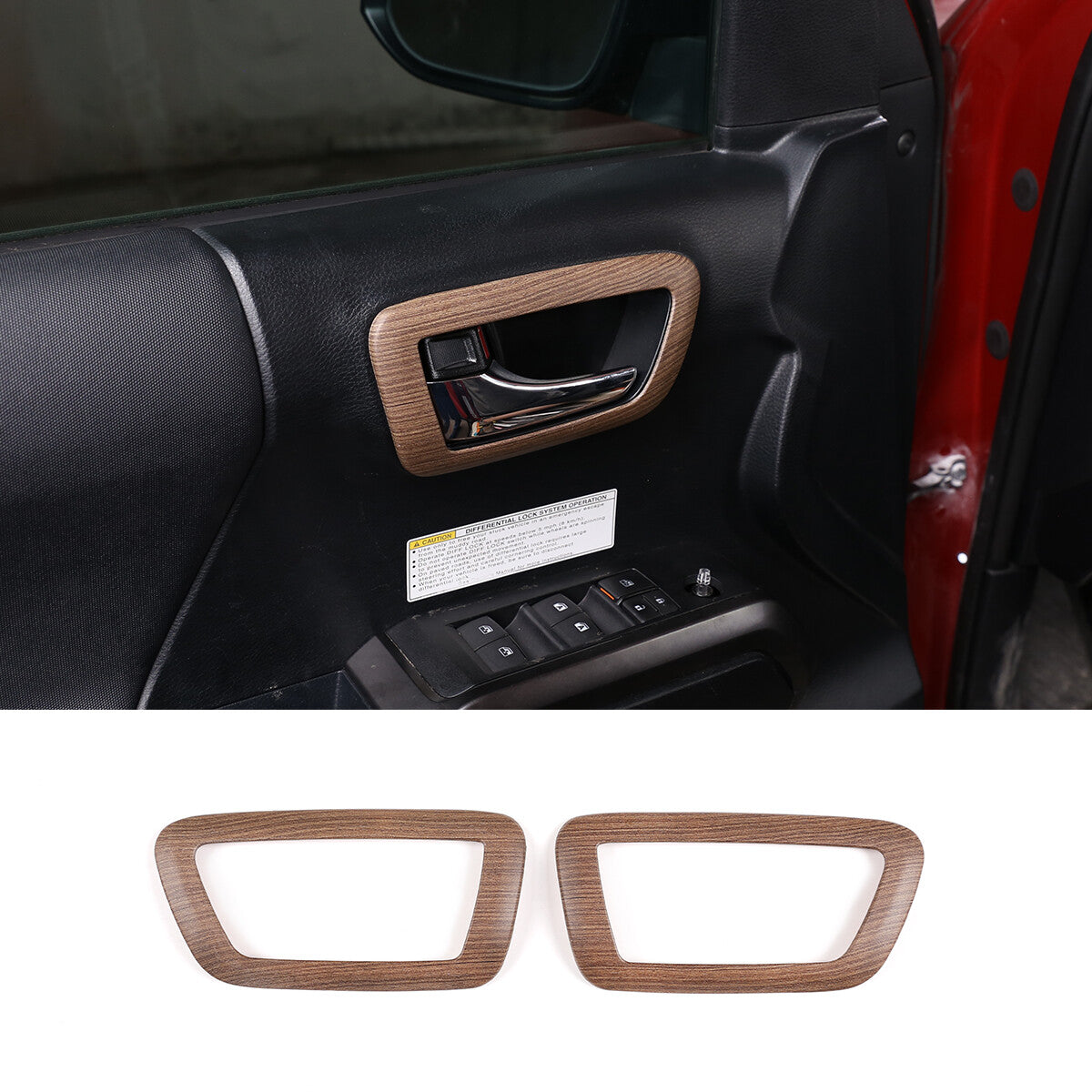 Wood Grain Interior Center Console Cover Trim For Toyota Tacoma 2016-2023 55