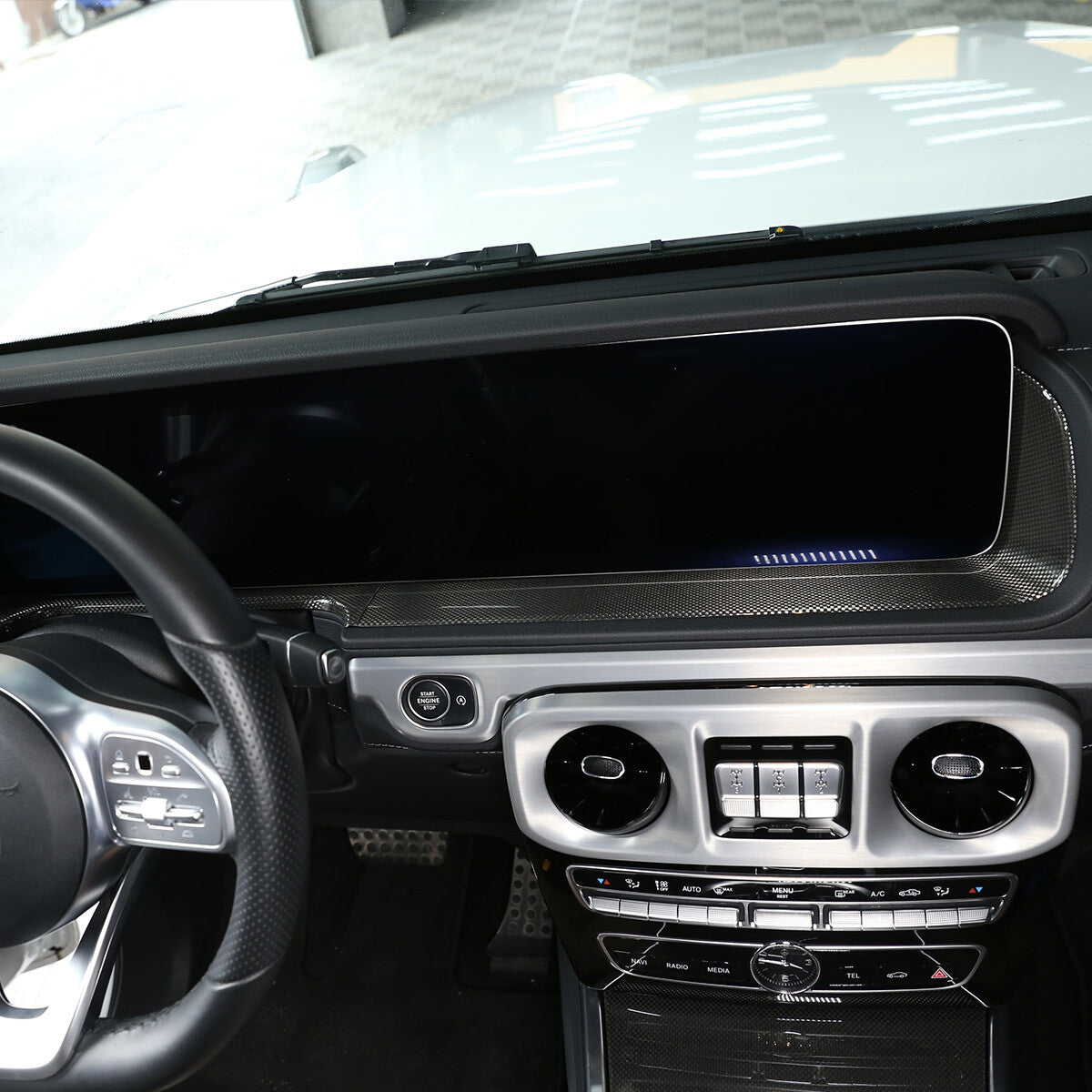 Carbon Fiber Dashboard Display Panel Trim For Mercedes Benz G Class W463 2019-20 5