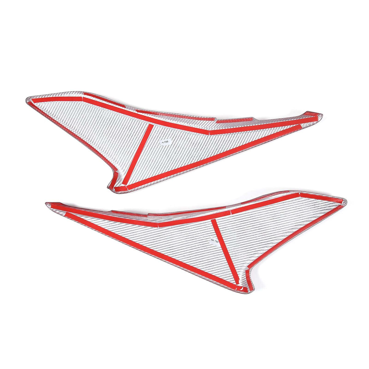 Red Real Carbon Fiber Interior Door Armrest Panel Trim Cover for Corvette C8 20+ 15