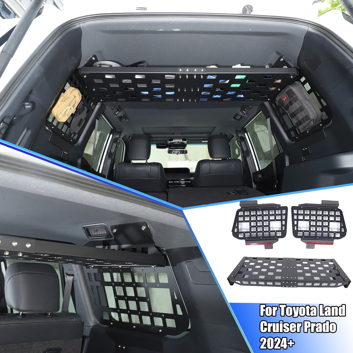 Molle Panel Trunk Shelf Storage Rack For Toyota Land Cruiser Prado LC250 2024+ 1